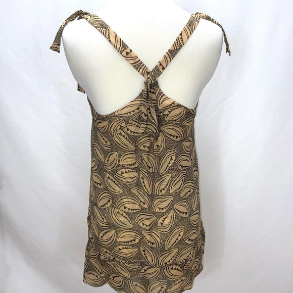 Diane Von Furstenberg Silk Tie Neck Tie Detail Sleeveless Print Top Halter Long - Picture 7 of 12